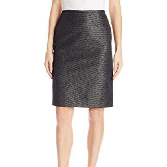 Calvin Klein Pants - Calvin K. Petites MetallicPatterned Straight Skirt Calvin Klein Pants - Calvin K. Petites MetallicPatterned Straight Skirt